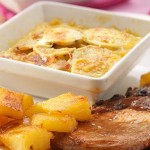 Côtes de porc à l’ananas et gratin de patates douces